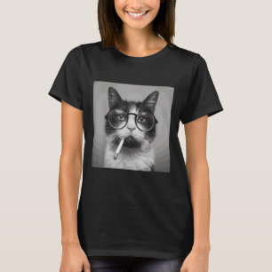 T-shirt Drôle Graphisme Chat Fumer Adulte Amusant