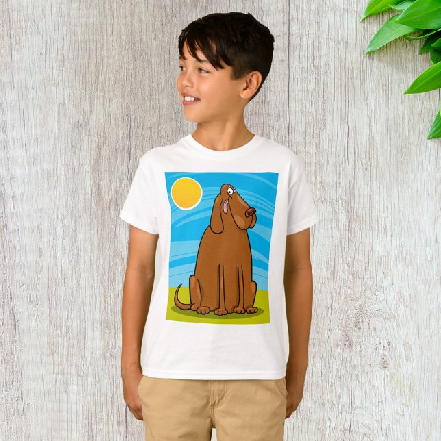 T-shirt Drôle gros chien Brown assis au soleil (Créateur téléchargé)