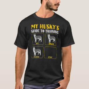 T-shirt Drôle guide de mon mari pour former maman husky pa