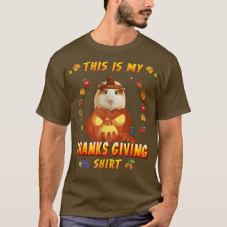 T-shirt Drôle Guinéen Cochon En Automne Citrouille C'Est M