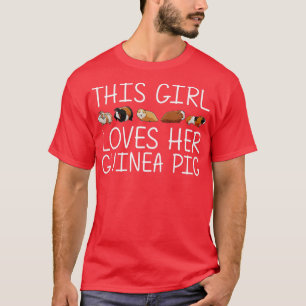 T-shirt Drôle Guinéen Pig Art Pour Filles Rodent Enfant An