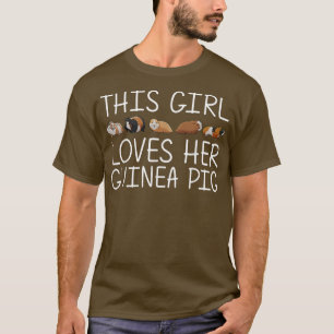 T-shirt Drôle Guinéen Pig Art Pour Filles Rodent Enfant An