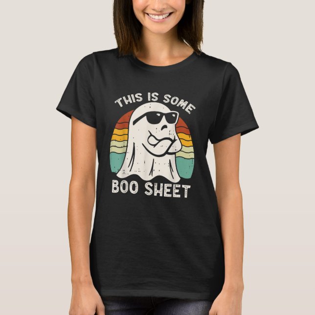 T-shirt Drôle Halloween Boo Ghost, Voici une feuille de li (Devant)