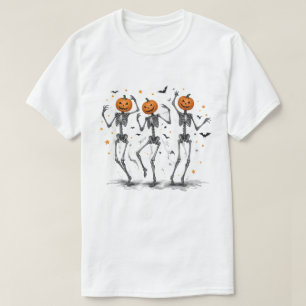 T-shirt Drôle Halloween Citrouille Danser Costume squelett