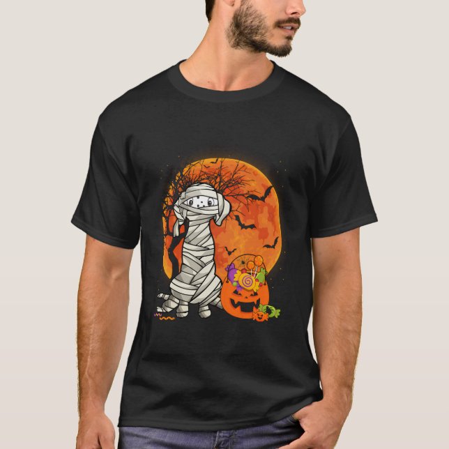 T-shirt Drôle Halloween Dalmatien Chien Citrouille de peur (Devant)