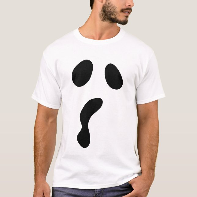 T-shirt Drôle Halloween face fantôme effrayant boo Party (Devant)