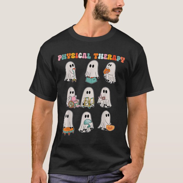 T-shirt Drôle Halloween Ghost Physiothérapie Pt Physique (Devant)