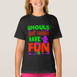 T-shirt Drôle Halloween Ghouls juste vouloir s'amuser