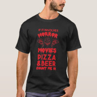 Drôle Halloween Horror Pizza et Humour de bière