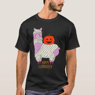 T-shirt Drôle Halloween Llama Happy Llamaween Hommes Femme