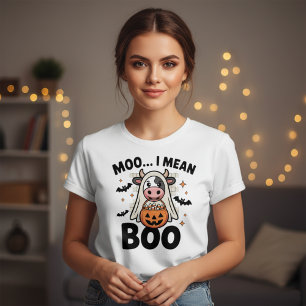 T-shirt Drôle Halloween   Meuh je veux dire Bouh Vache fan