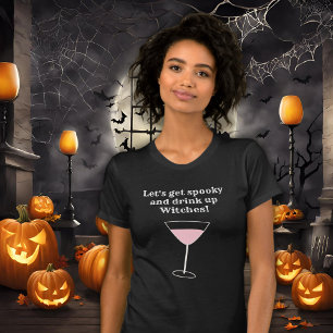 T-shirt Drôle Halloween sorcière Cocktail Éffrayant Femmes