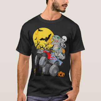 T-shirt Drôle Halloween Squelette Monstre camion Enfants T