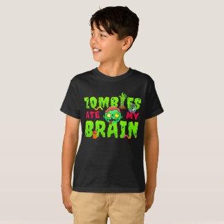 T-shirt Drôle Halloween Zombies Mange Mon Cerveau