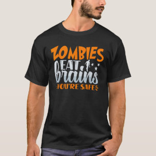 T-shirt Drôle Halloween Zombies Mangez le cerveau votre sé