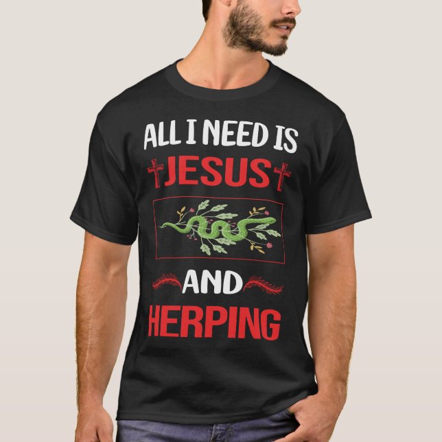 T-shirt Drôle Herpétologiste Herpétologie de Jésus Herping (Devant)