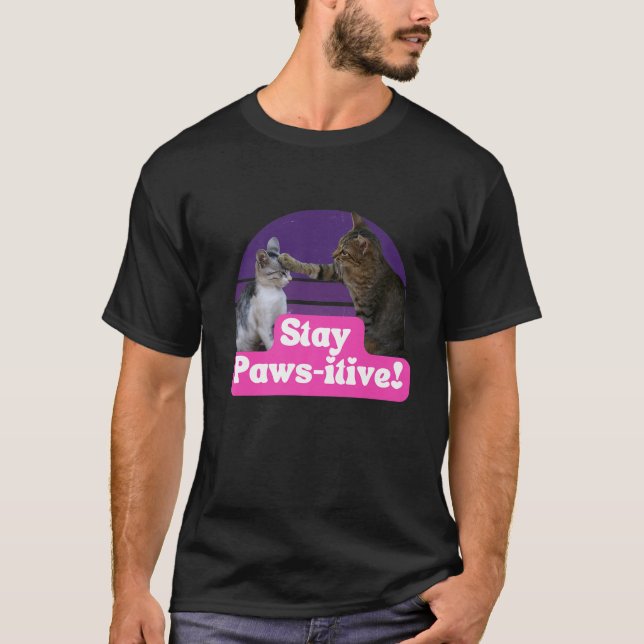 T-shirt Drôle Hilarié Chat Mème Kitty Feline Lover Rester  (Devant)