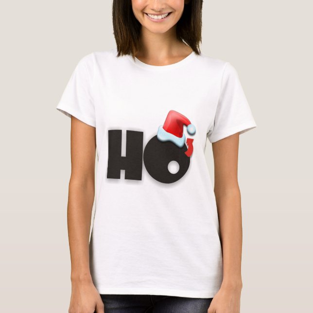 T-shirt Drôle Ho Ho Ho Cubed Santa Hat (Devant)