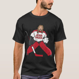 T-shirt Drôle Hockey Jésus sauve Hockey Goalie