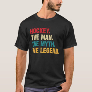 T-shirt Drôle Hockey L'Homme Le Mythe La Légende Rétro Vin