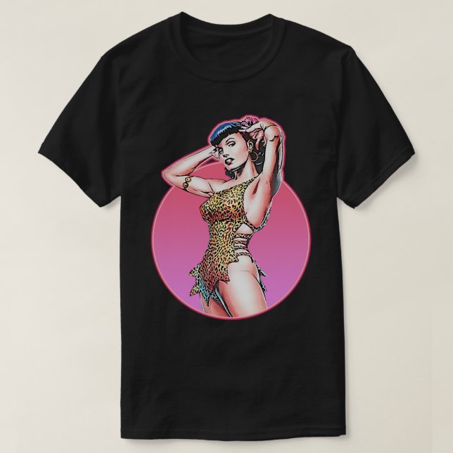 T-shirt Drôle Homme Illustration Pop Art Bettie Gta Leopar (Design devant)