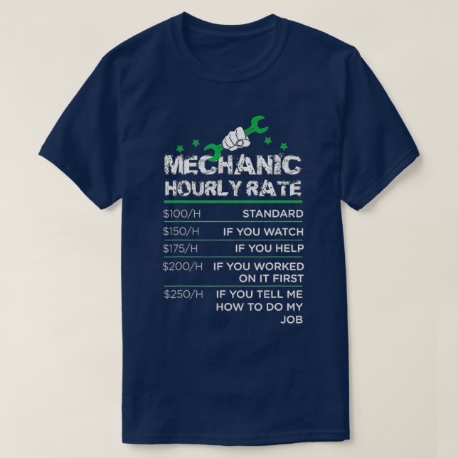 T-shirt Drôle Hommes Femmes Taux De Travail Mécanique Taux (Design devant)