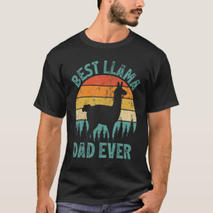 T-shirt Drôle Hommes Lama Vintage Meilleur Lama Papa Ever