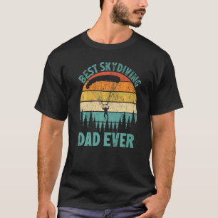 T-shirt Drôle Hommes Vintage Meilleur Papa de Skydiving Ja