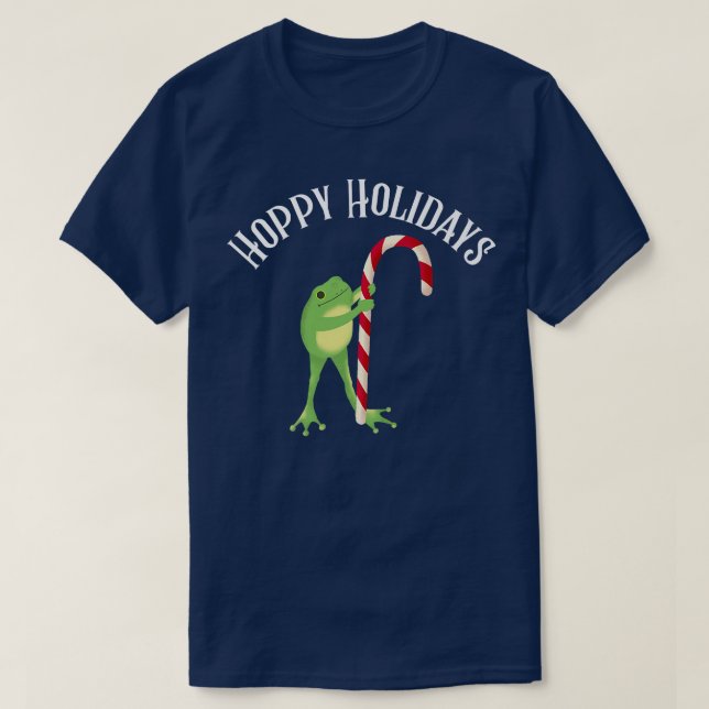 T-shirt Drôle HOPPY VACANCES Sucre de canne de Noël Frog C (Design devant)