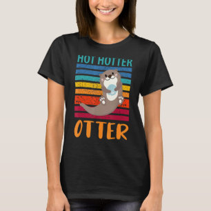 T-shirt Drôle Hotter Otter Otter Lot Dire Otte Poisson