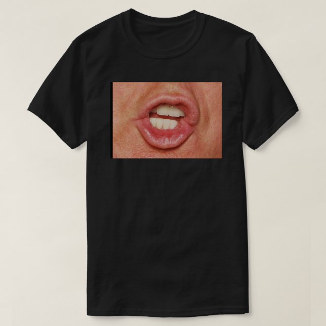 T-shirt Drôle humour hilarant trump bouche lèvre Donald tr (Design devant)
