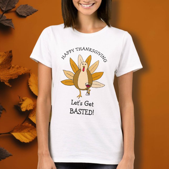 T-shirt Drôle Humour Thanksgiving Turquie avec vin (Créateur téléchargé)