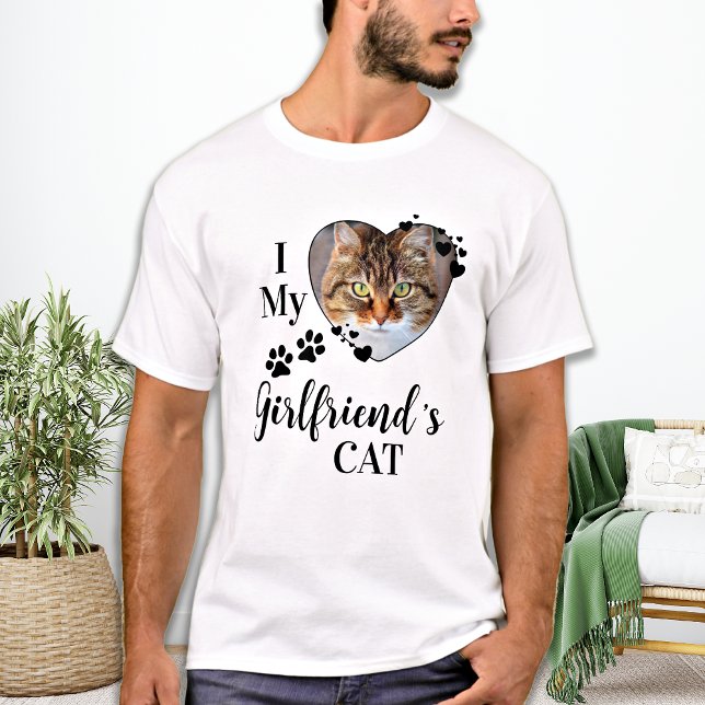 T-shirt Drôle I Love My Girlfriend's Cat Cute Pet Photo (Créateur téléchargé)