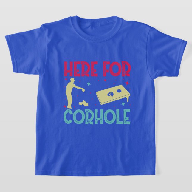 T-shirt drôle ici corhole word art (Poser)