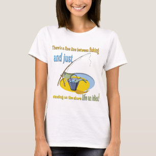 T-shirt Drôle Idiot Pêche