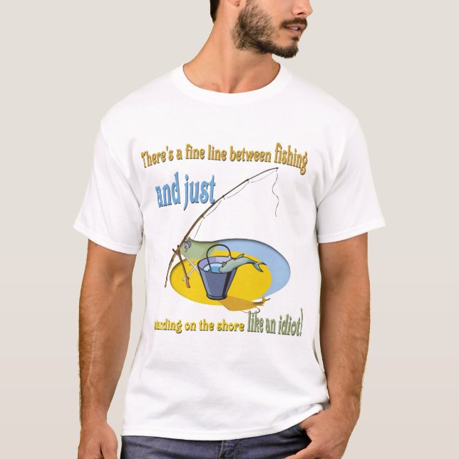 T-shirt Drôle Idiot Pêche (Devant)
