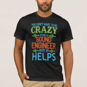 T-shirt Drôle ingénieur du son fou niveaux colorés