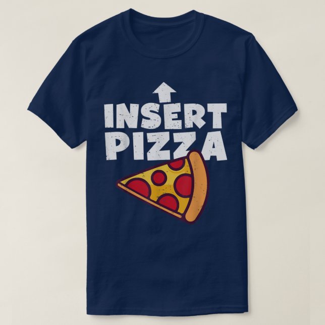 T-shirt Drôle Insérer Pizza Ici Filles Garçons Enfants Fil (Design devant)