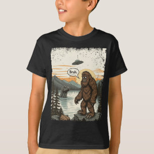 T-shirt Drôle Introverti Bigfoot Sasquatch Loch Ness Rétro