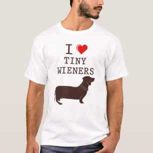 T-shirt Drôle J'adore le teckel Wiener miniature