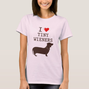 T-shirt Drôle J'adore le teckel Wiener miniature