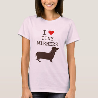 T-shirt Drôle J'adore le teckel Wiener miniature