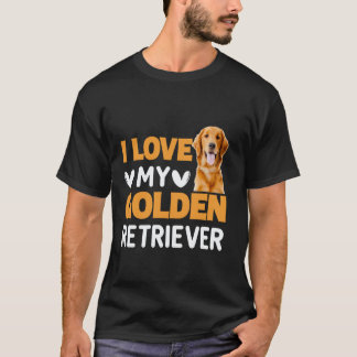 T-shirt Drôle J'adore Mon Golden Retriever