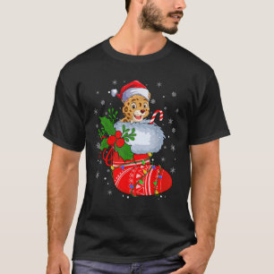 T-shirt Drôle Jaguar Dans Chaussettes De Noël Le Père Noël