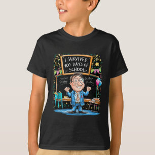 T-shirt Drôle, J'Ai Survécu À 100 Jours D'Enseignant Pour 