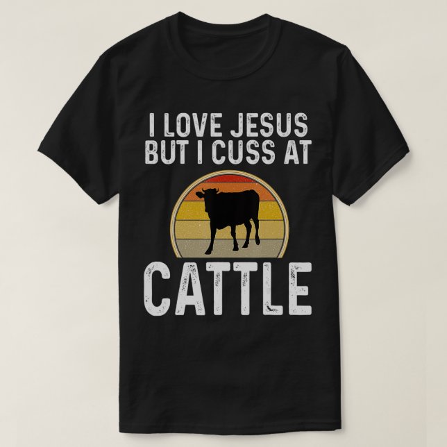 T-shirt Drôle J'Aime Jésus Mais Je Cuss À La Ferme Laitièr (Design devant)