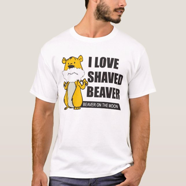 T-shirt Drôle : j'aime le castor rasé (Devant)