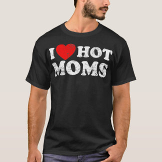 T-shirt Drôle J'Aime Les FEMMES CHAUDES Coeur Rouge Aime L