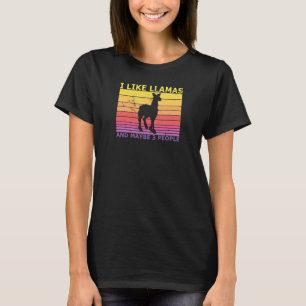 T-shirt Drôle J'Aime Les Lamas Et Peut-Être 3 Personnes La