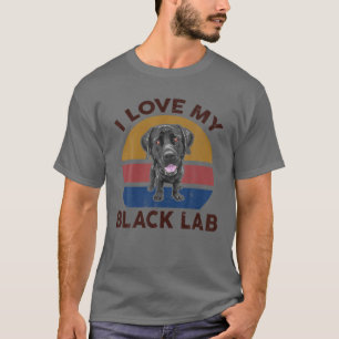 T-shirt Drôle J'Aime Mon Black Lab Pour Labrador Retriever